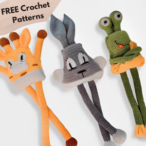 Frog, Bunny & Giraffe Baby Stretchable Hanging Toys Crochet Pattern